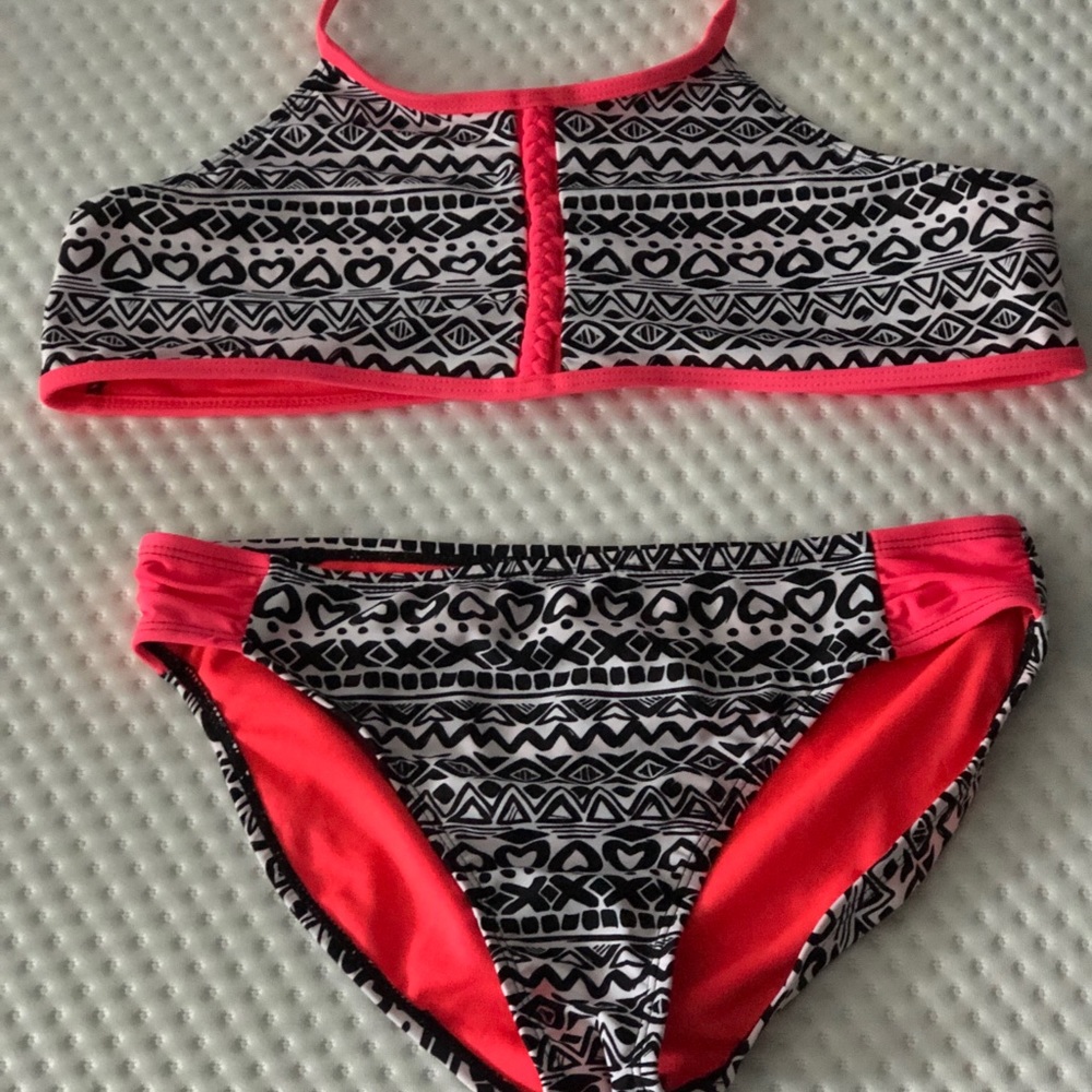 Black and White, Pink accented 2 piece